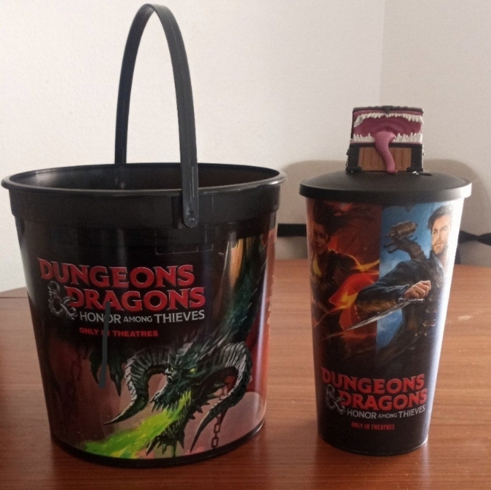 Dungeons ❌Sold❌ Dragons Movie Theater Popcorn Bucket & Cup Honor Among